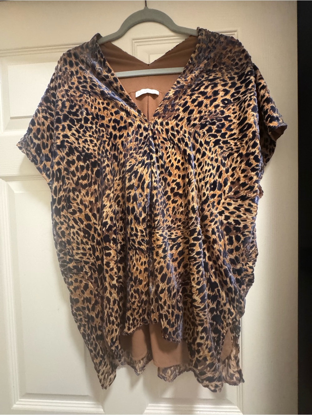 Leopard Print Women’s Blouse - Brown - OS